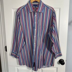 Paul Frederick dress shirt, 17.5 - 33, cotton, stripes, office, date night